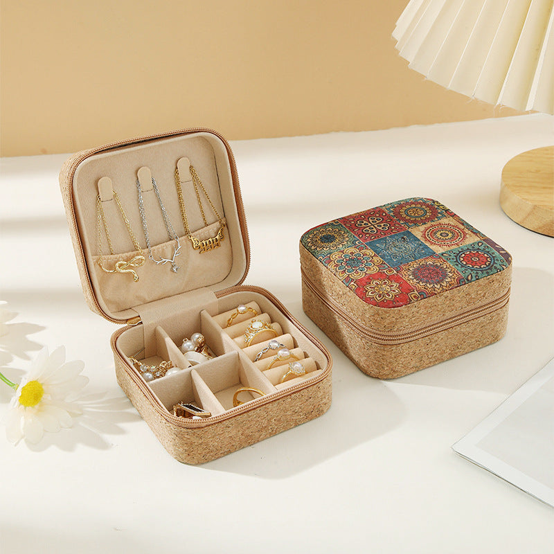 Cork Travel Jewellery Box – Portable Ring & Necklace Case