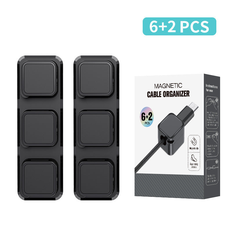 Magnetic Cable Clips — Self-Adhesive Desk Cable Holder & Routing Organiser