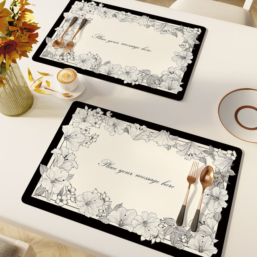 PU Leather Placemats — Waterproof Dining & Desk Surface Mats