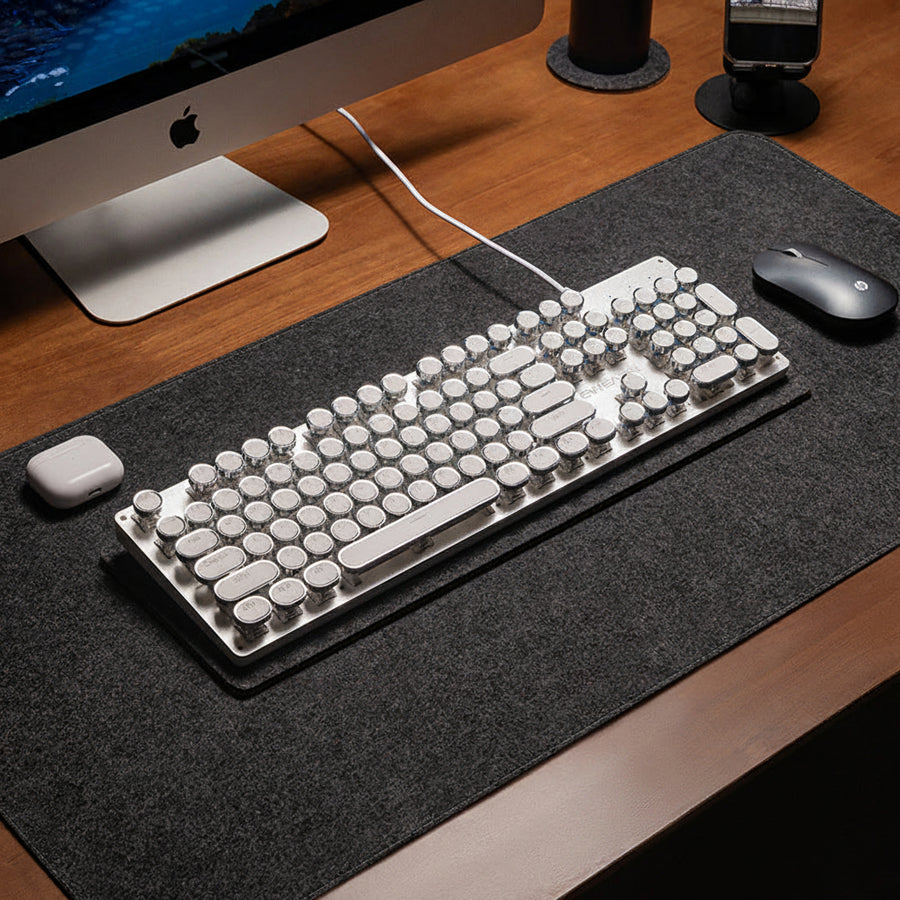 Felt Desk Mat — Natural Oversized Keyboard & Desk Surface Protector