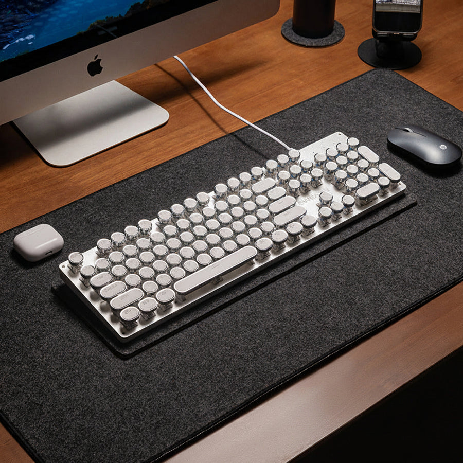 Felt Desk Mat — Natural Oversized Keyboard & Desk Surface Protector