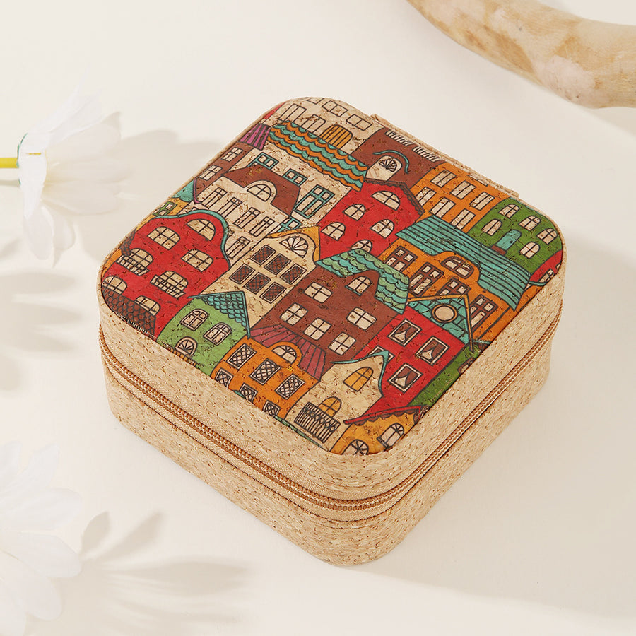 Cork Travel Jewellery Box – Portable Ring & Necklace Case