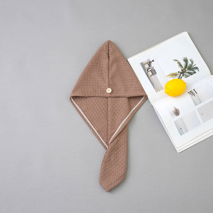 Waffle Microfibre Hair Towel Cap – Super Absorbent, Quick-Dry, 25×65cm