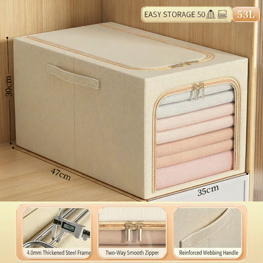 Slim Fabric Storage Box — Narrow Wardrobe & Shelf Organiser