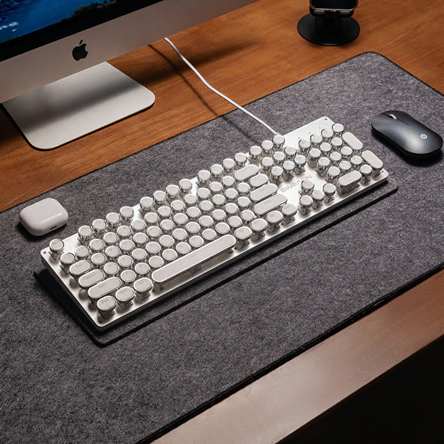 Felt Desk Mat — Natural Oversized Keyboard & Desk Surface Protector