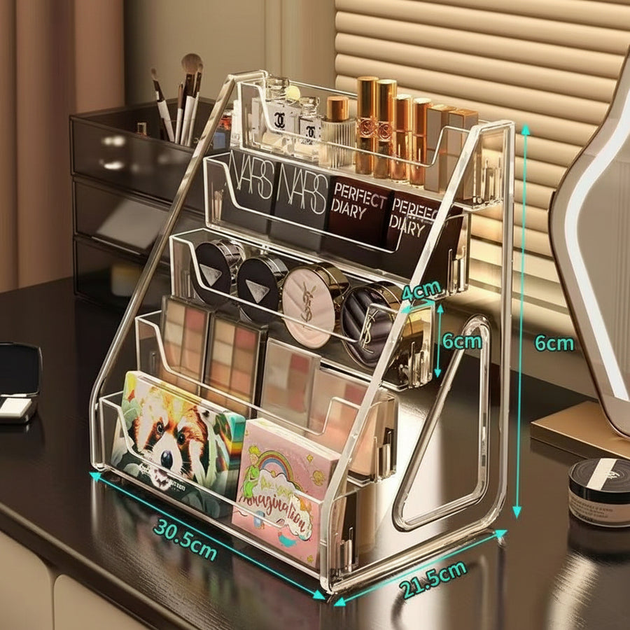 Clear Acrylic Tiered Cosmetics Display Stand – Lipstick & Skincare Organiser