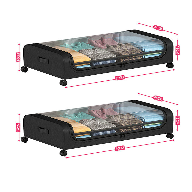 Under-Bed Storage Box with Wheels — Dust-Proof Clothes & Shoes Organiser