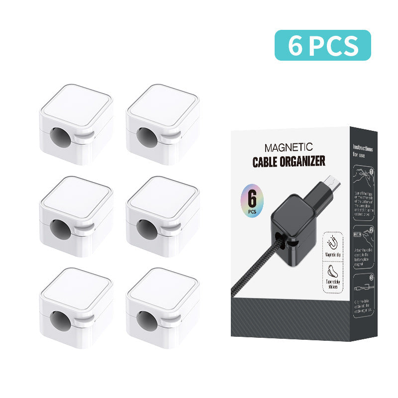 Magnetic Cable Clips — Self-Adhesive Desk Cable Holder & Routing Organiser