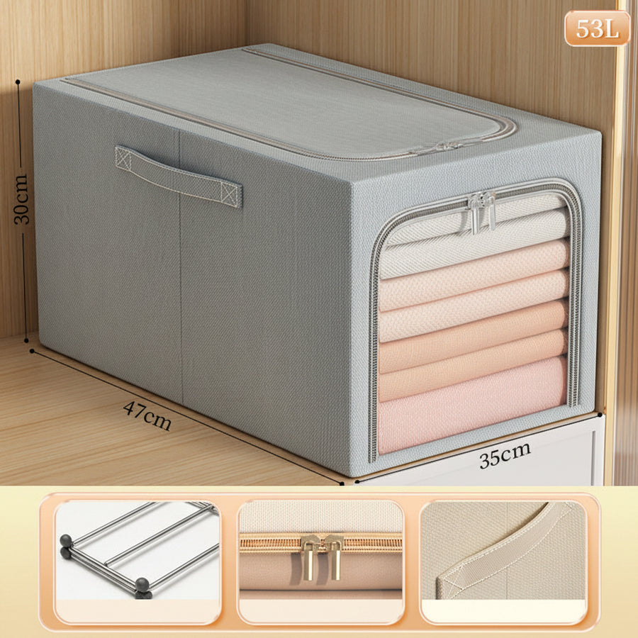Slim Fabric Storage Box — Narrow Wardrobe & Shelf Organiser