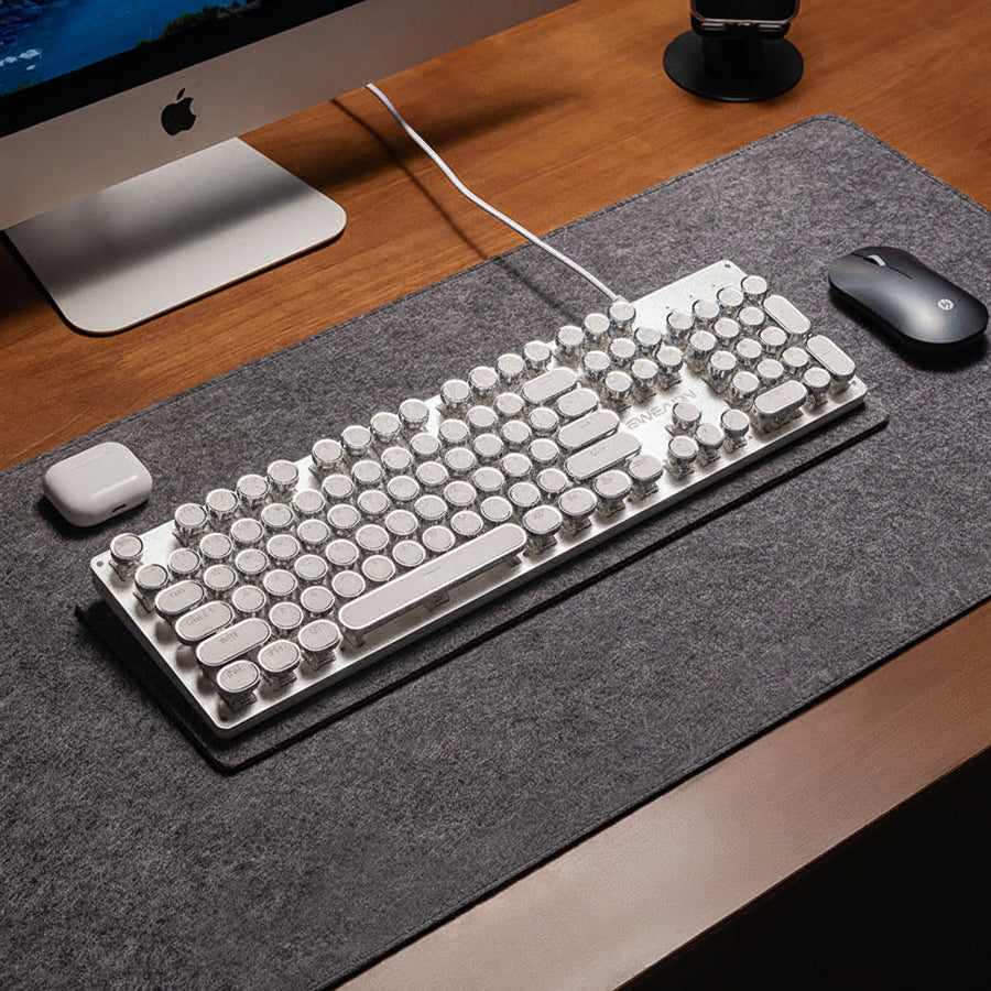 Felt Desk Mat — Natural Oversized Keyboard & Desk Surface Protector