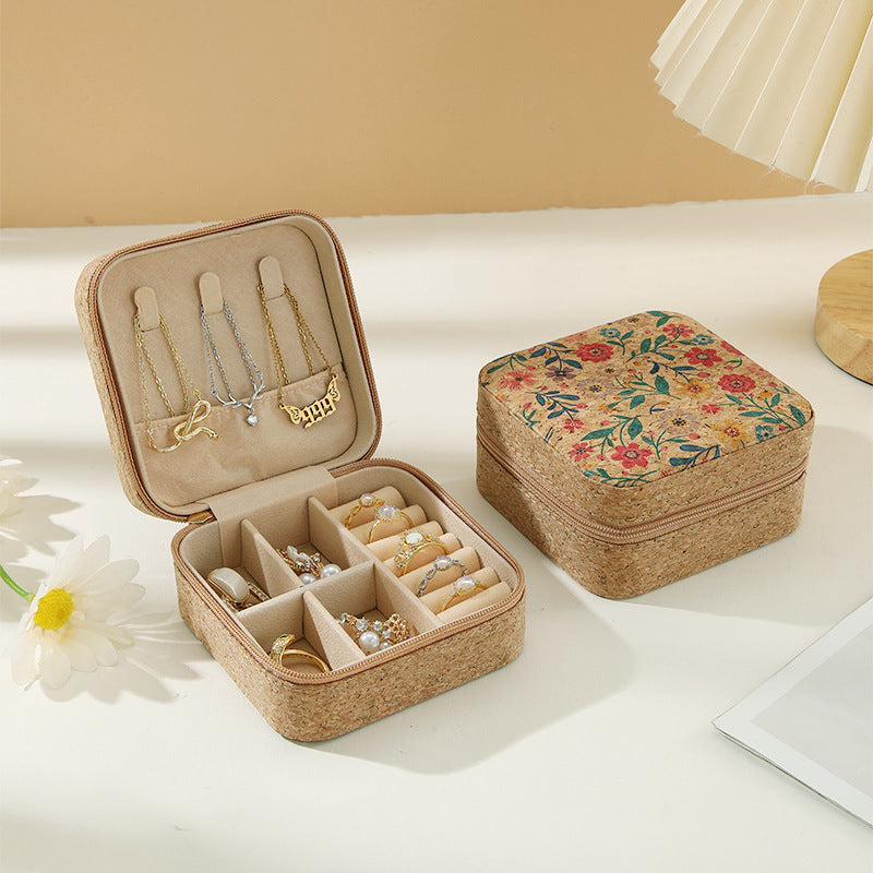 Cork Travel Jewellery Box – Portable Ring & Necklace Case