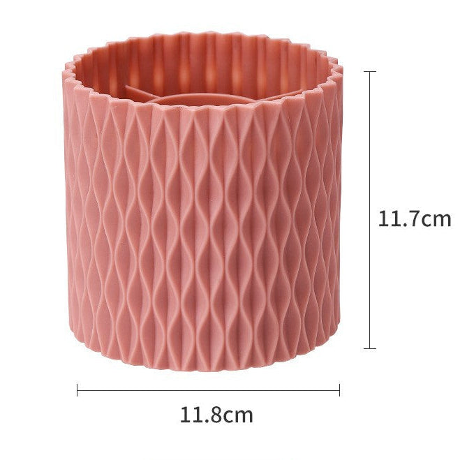 Rotating Dual-Barrel Desktop Organiser – Makeup Brush & Pen Holder, PP