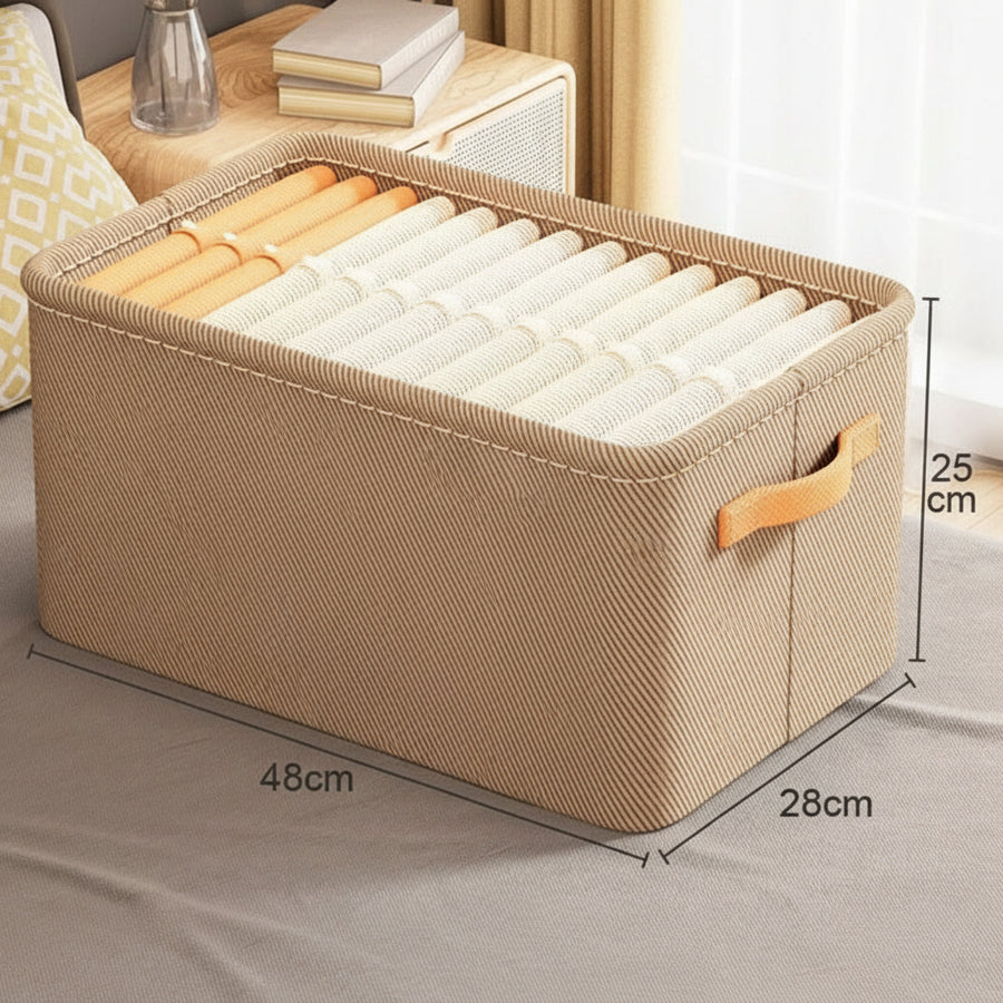 Foldable Fabric Storage Box — Large-Capacity Wardrobe & Shelf Organiser
