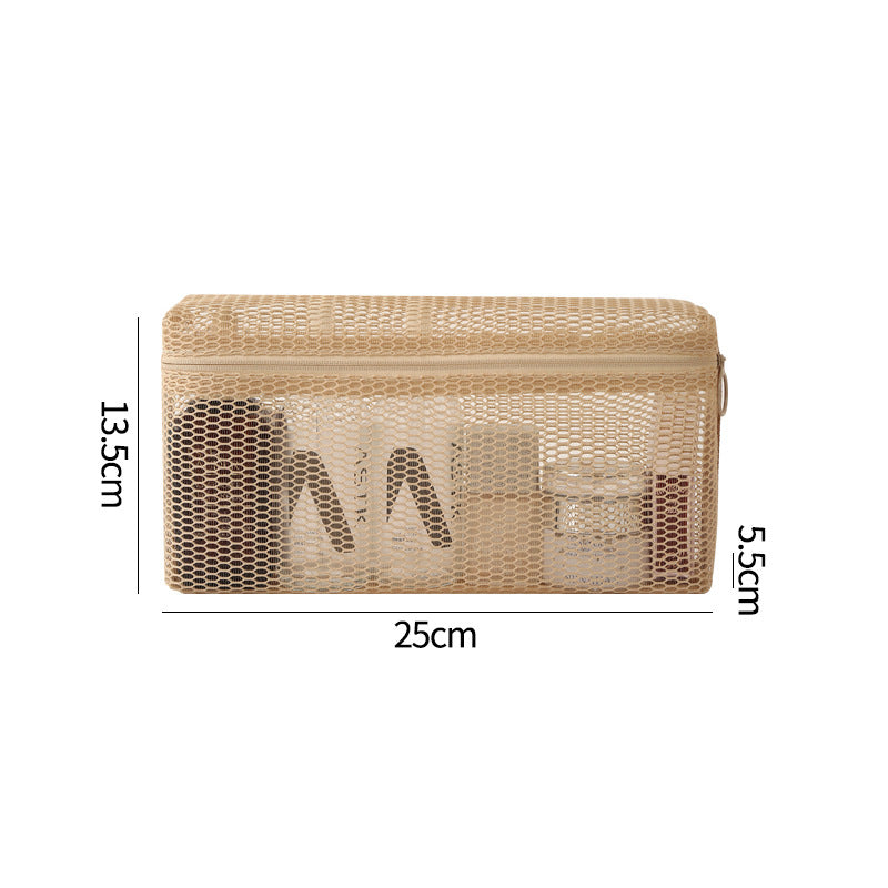 Mesh Travel Toiletry Bag — See-Through Cosmetic Pouch