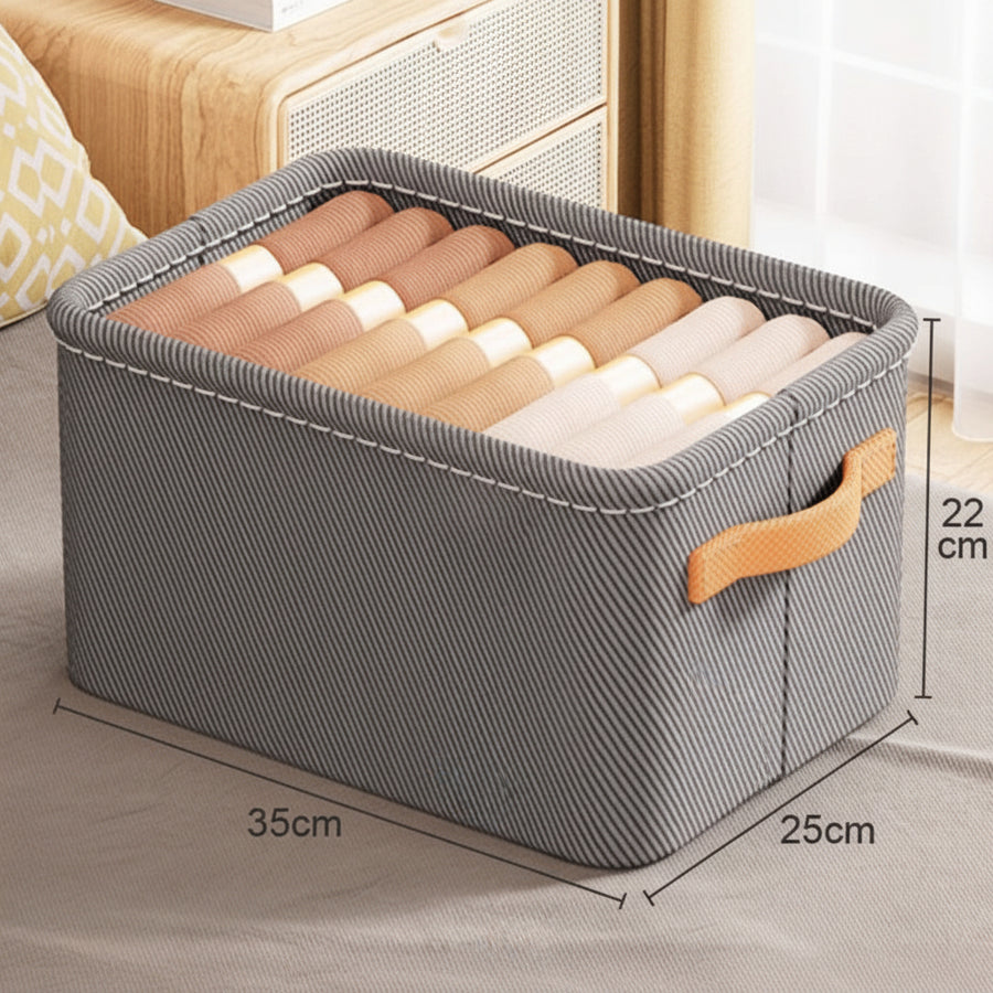 Foldable Fabric Storage Box — Large-Capacity Wardrobe & Shelf Organiser