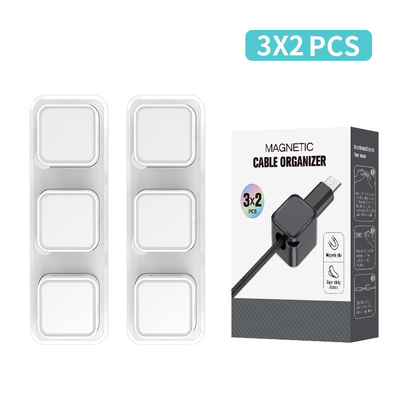 Magnetic Cable Clips — Self-Adhesive Desk Cable Holder & Routing Organiser
