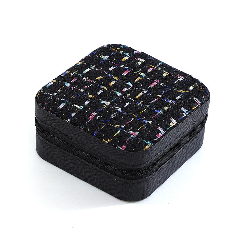 Square Travel Jewellery Box – Compact Ring & Earring Case