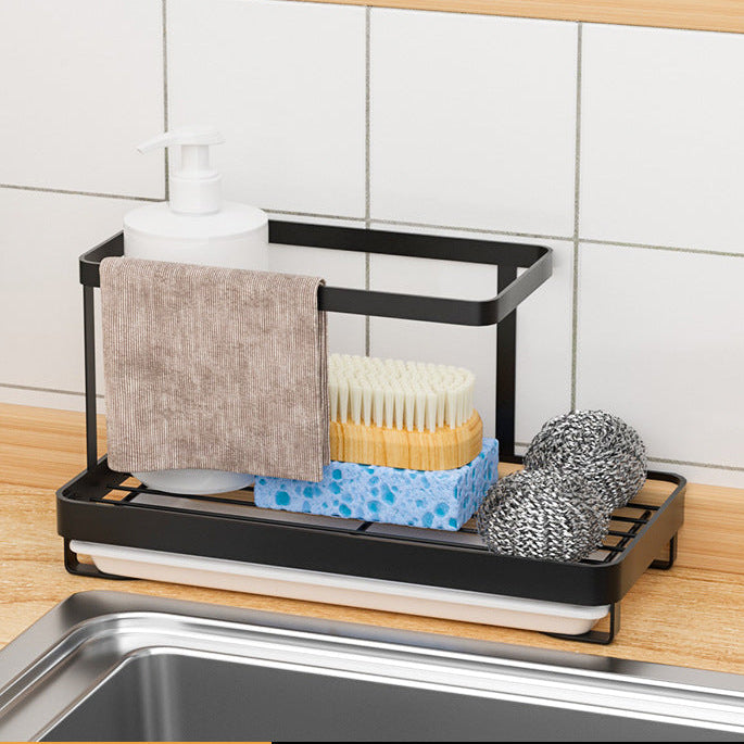 304 Stainless Steel Kitchen Dishcloth & Sponge Drain Rack – Countertop or Wall Hanging