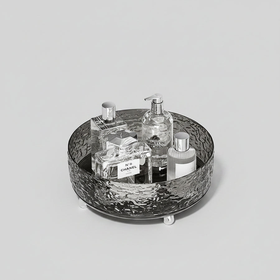 Glacier Pattern Rotating Cosmetics Organiser – Spinning Dressing Table Turntable