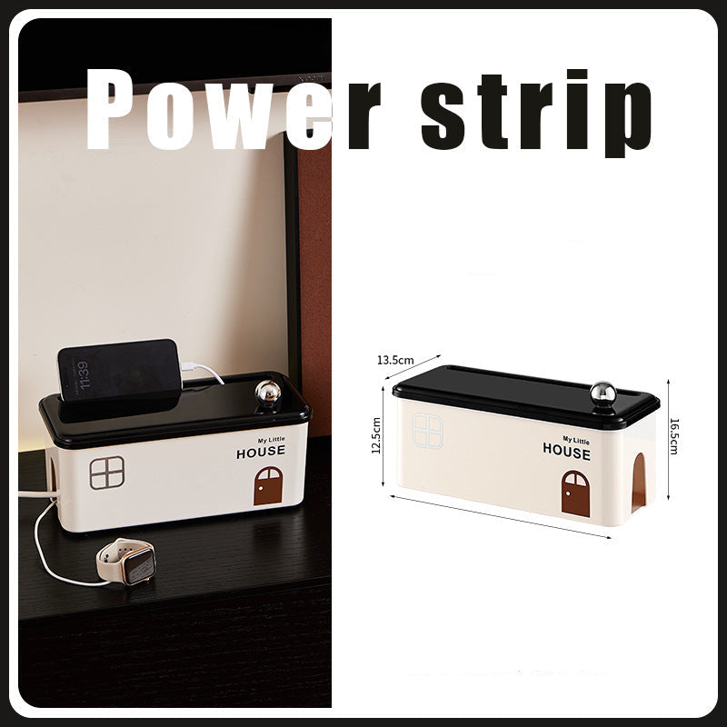 Cable & Power Strip Organiser Box — Hide Cords & Sockets on Any Desk