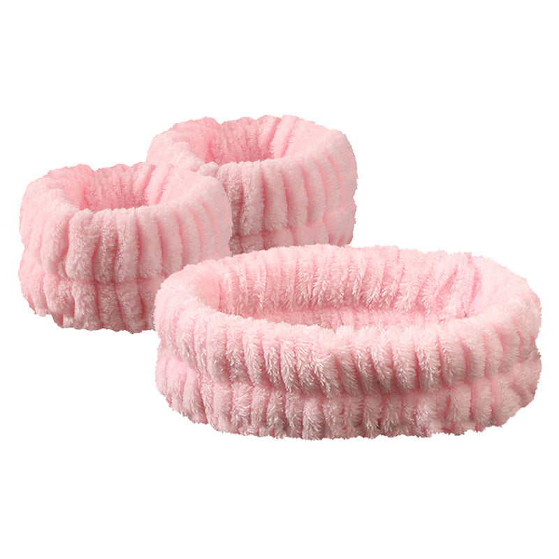 Plush Face Wash Hair Band & Wrist Strap – Absorbent, Quick-Dry Skincare Accessories